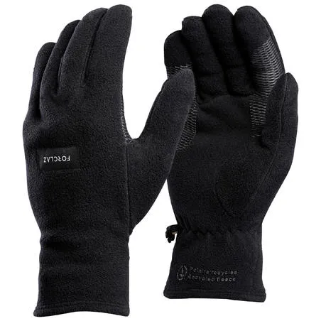 Adult mountain trekking recycled fleece gloves trek 100
