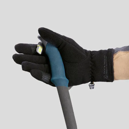 Adult mountain trekking recycled fleece gloves trek 100