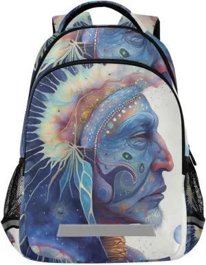 AIXIWAWA Fantasy Tribal Chief Backpack for Travel Hiking, Unisex Laptop Backpack Daypacks with Padded Straps and Back 11.64.916.7 IN