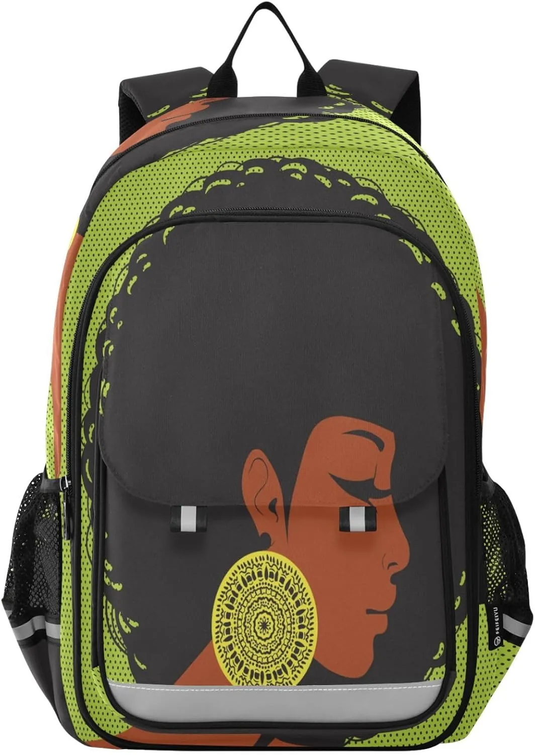 ALAZA African American Woman Backpacks Reflective Safety Backpack