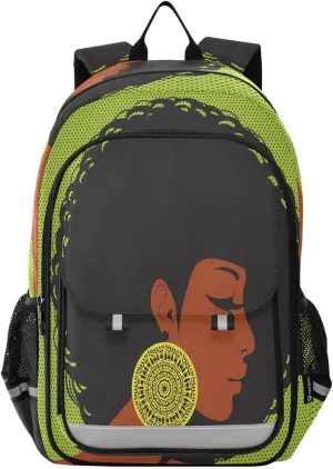 ALAZA African American Woman Backpacks Reflective Safety Backpack