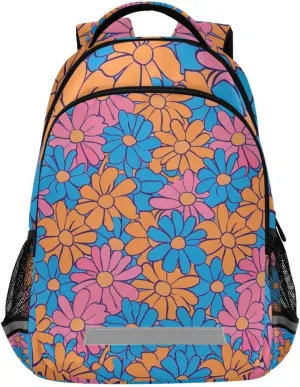 ALAZA Teens School Backpack Daisy Flower Laptop Backpack with Reflective Strap, Travel Backpack Casual Daypack for Elementary Primary middle Bookbag