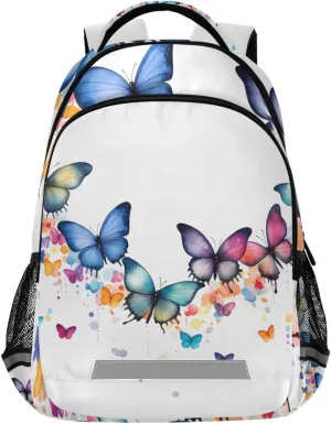ALAZA Teens School Backpack Rainbow Butterfly Laptop Backpack with Reflective Strap, Travel Backpack Casual Daypack for Elementary Primary middle Bookbag