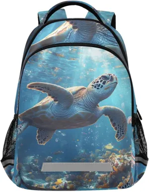 ALAZA Teens School Backpack Turtle Ocean Laptop Backpack with Reflective Strap, Travel Backpack Casual Daypack for Elementary Primary middle Bookbag