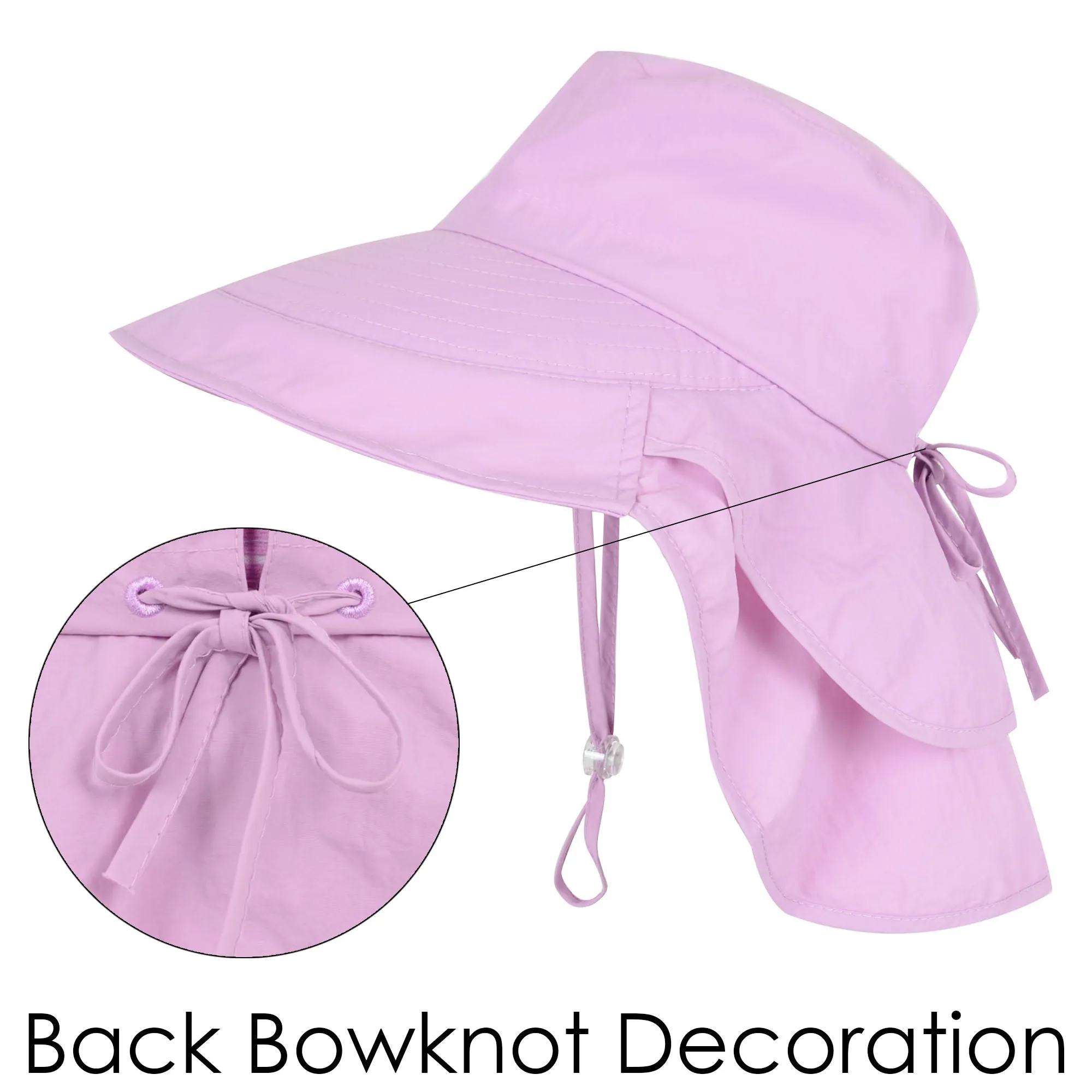 Alilang Womens Sun Hat Wide Brim Bucket Hats with Neck Flap and Ponytail Hole for Summer Beach Fishing Hiking