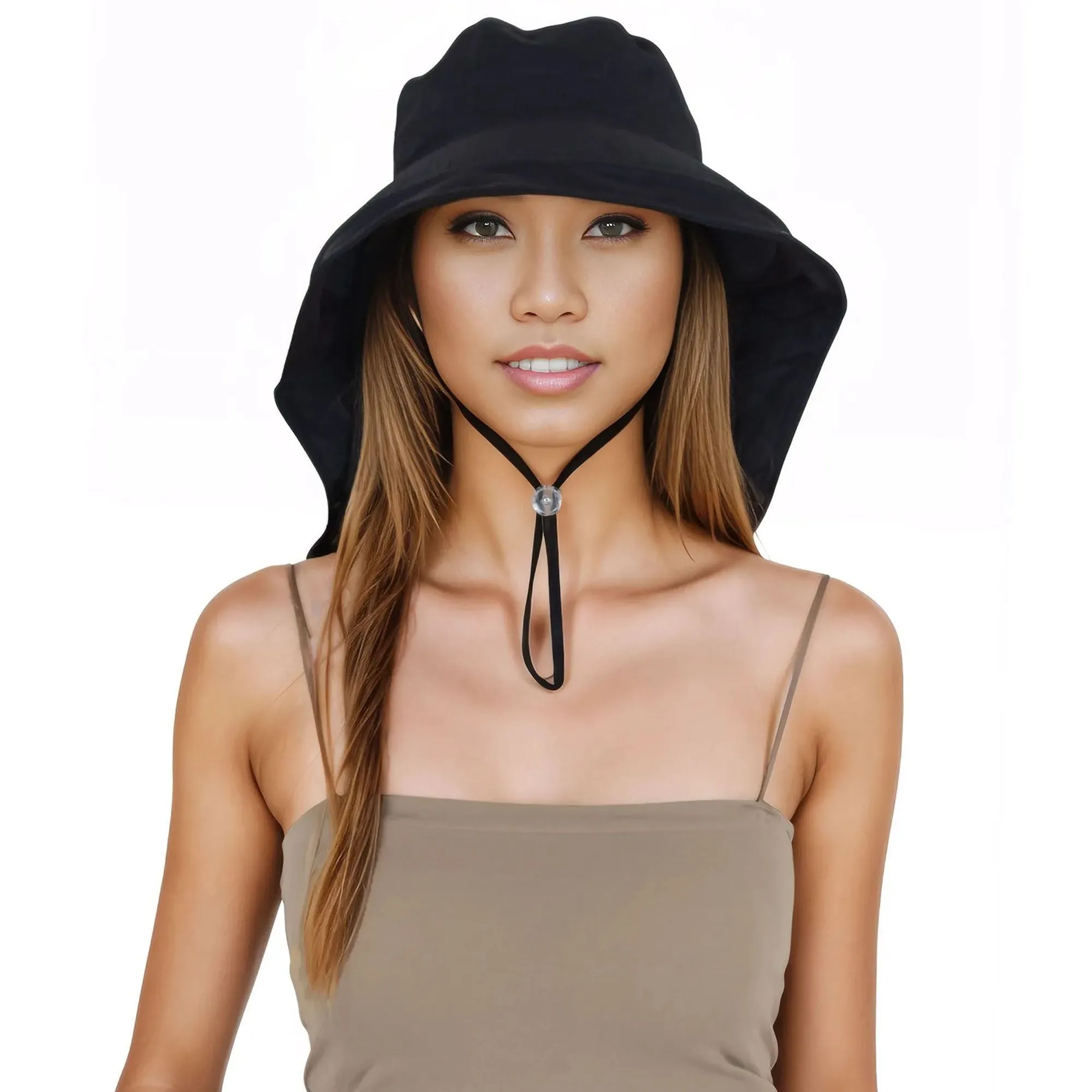 Alilang Womens Sun Hat Wide Brim Bucket Hats with Neck Flap and Ponytail Hole for Summer Beach Fishing Hiking