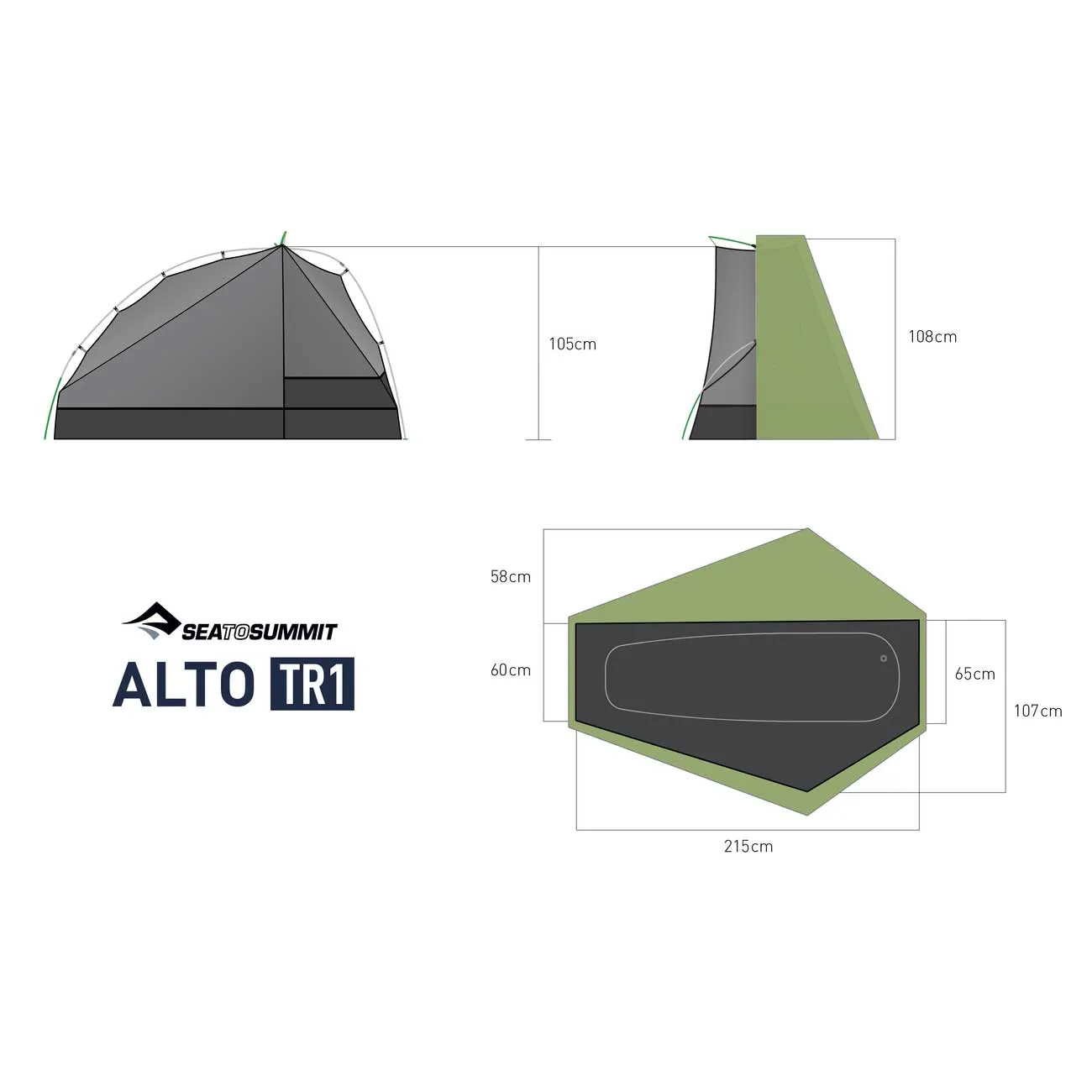 Alto TR1 Tent - One Person Lightweight Hiking