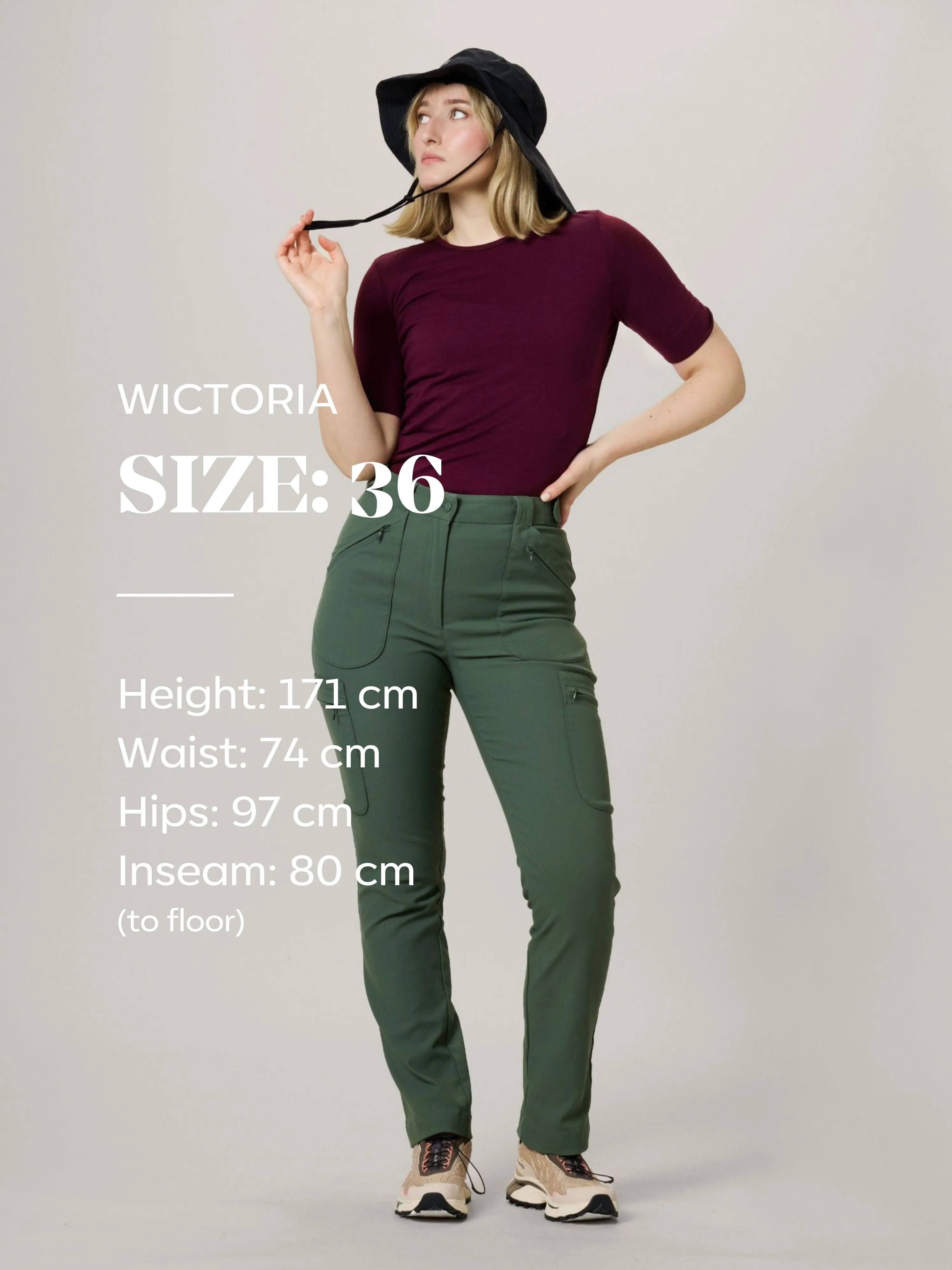 Amelia Hiking Pants with Adjustable Waist Green