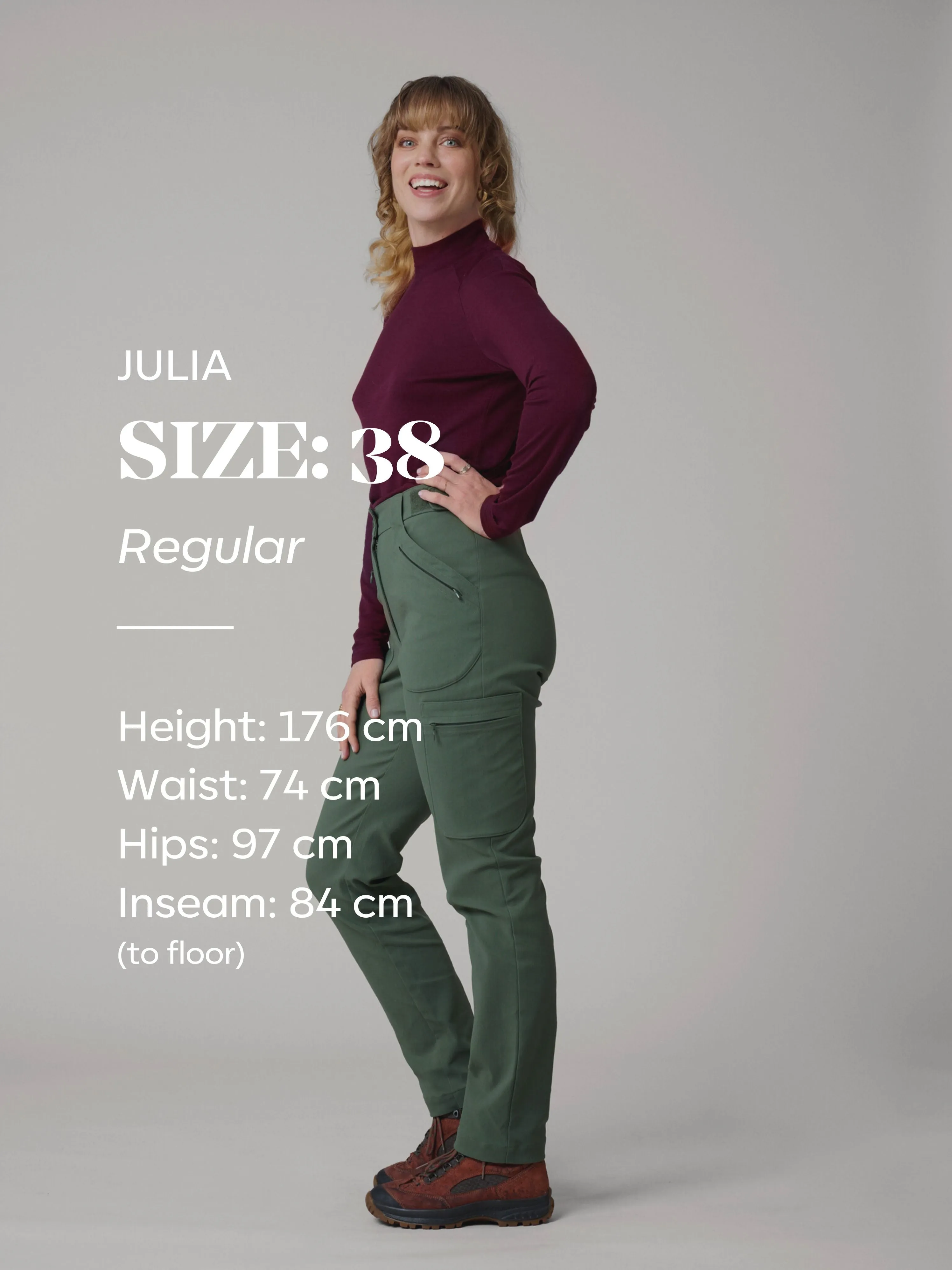 Amelia Hiking Pants with Adjustable Waist Green