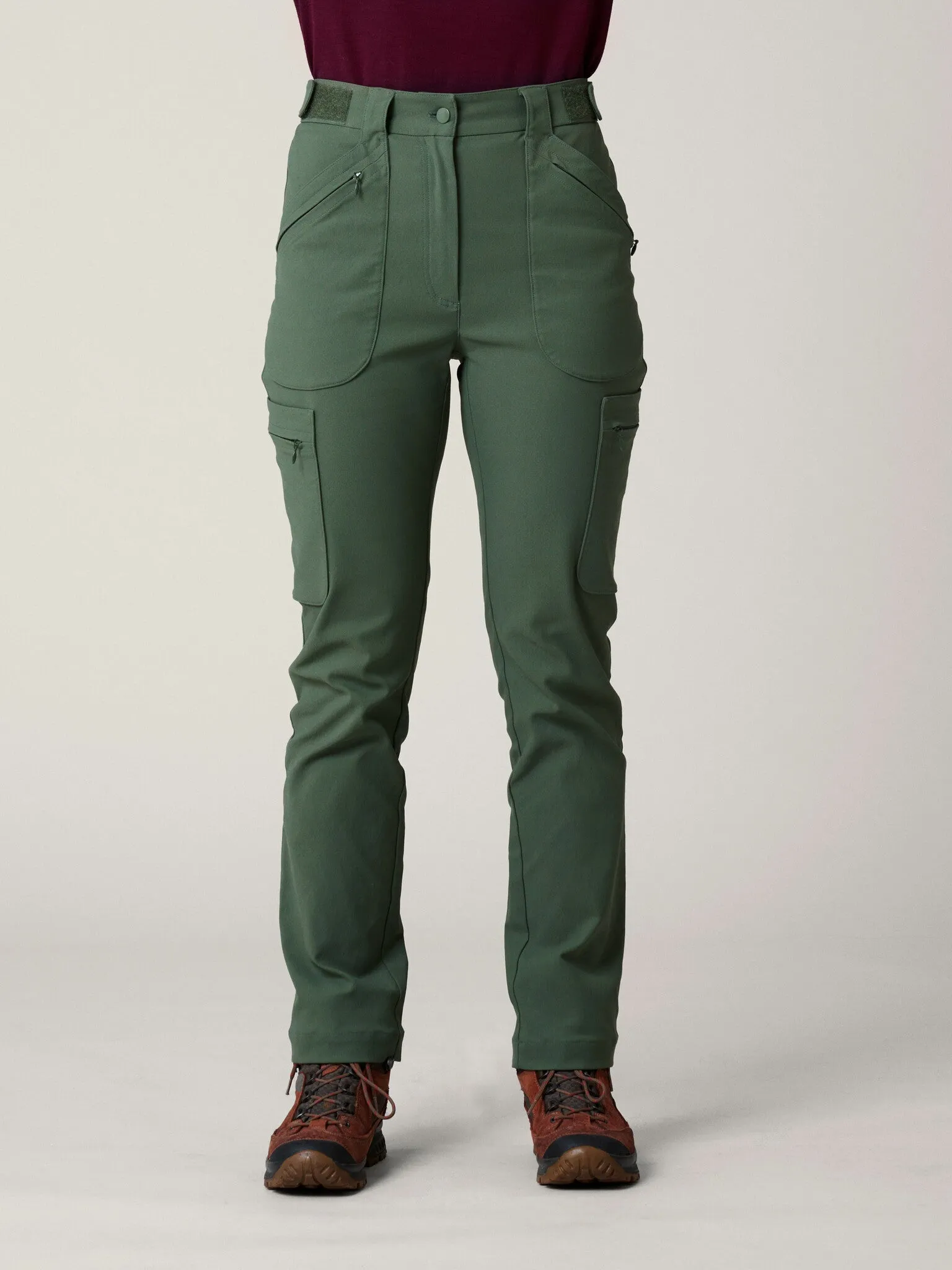Amelia Hiking Pants with Adjustable Waist Green