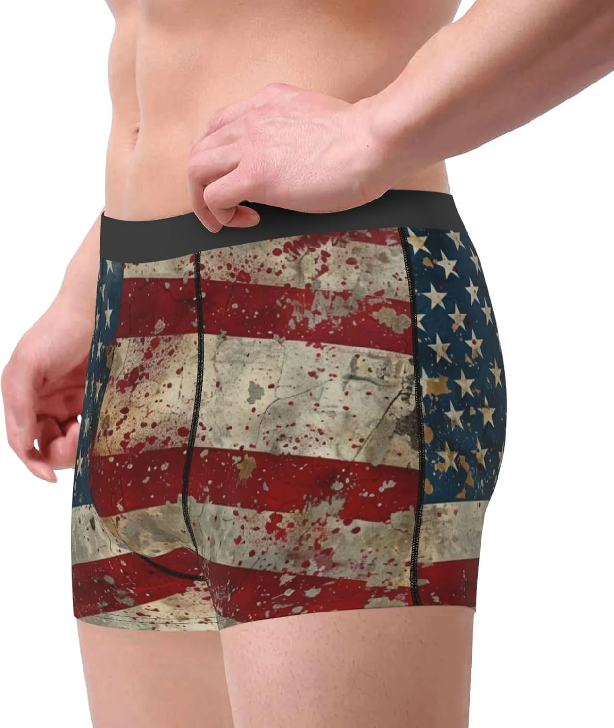 American Flag1 Print Boxer Briefs For Men Breathable Underwear-