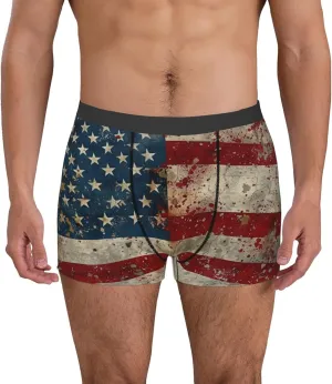 American Flag1 Print Boxer Briefs For Men Breathable Underwear-