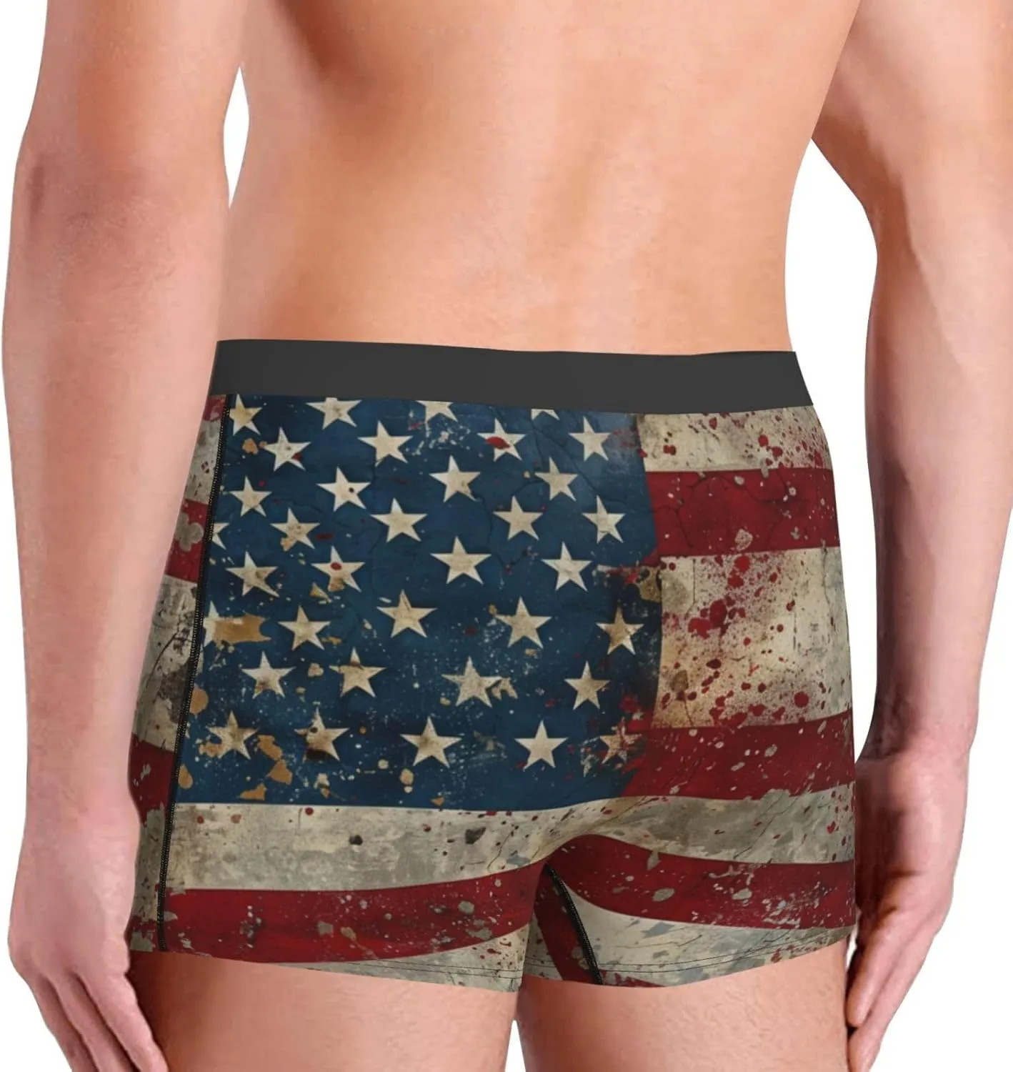 American Flag1 Print Boxer Briefs For Men Breathable Underwear-