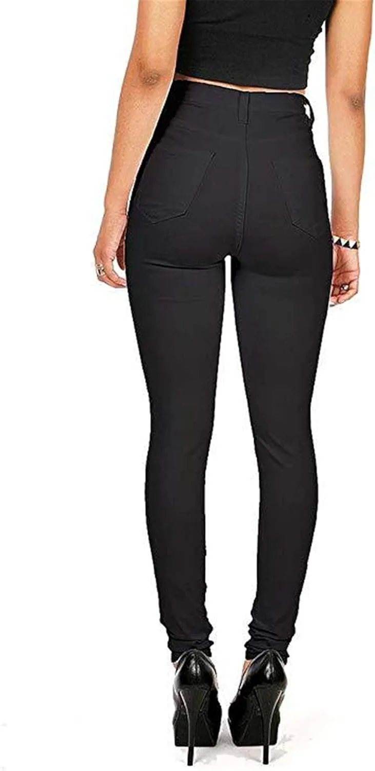 Andongnywell Super High Waisted Stretchy Skinny Jeans Denim Pants