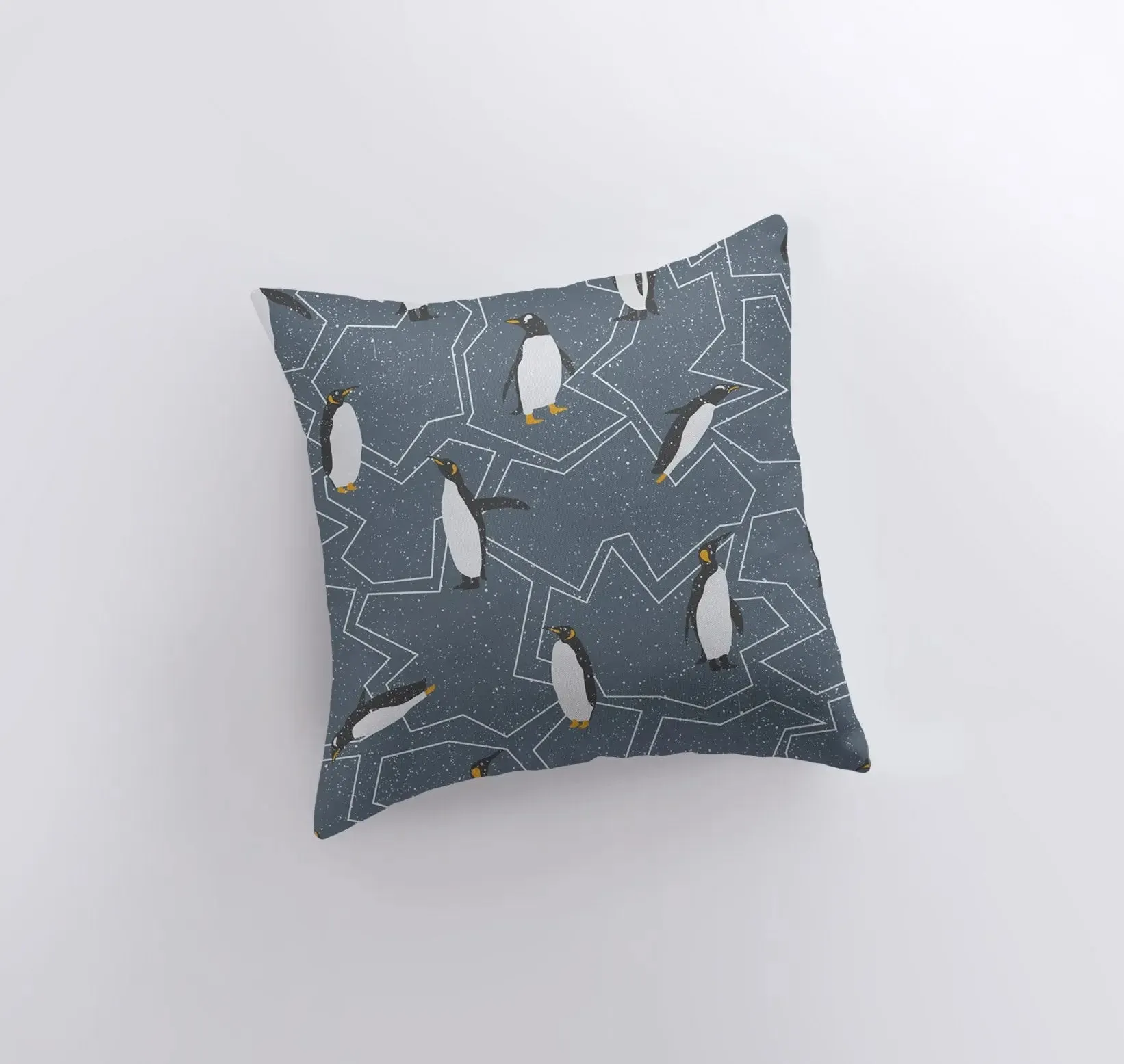 Arctic Penguin | Blue Pillow Cover | Home Decor | Throw Pillow | Snowflake Pillow | Christmas Pillow | Christmas tree | Christmas Gifts