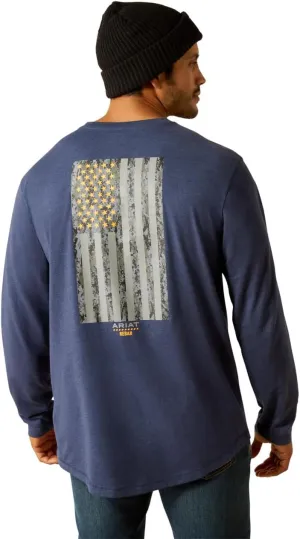 ARIAT Men's Rebar Workman Reflective Flag Graphic T-Shirt