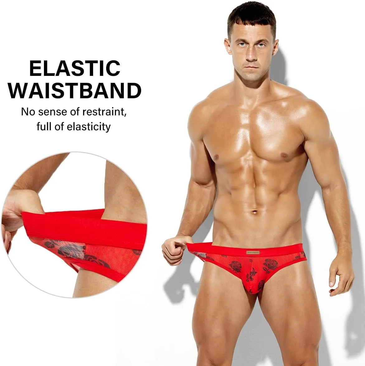Arjen Kroos Men Sexy Underwear Breathable Comfortable Mesh Briefs