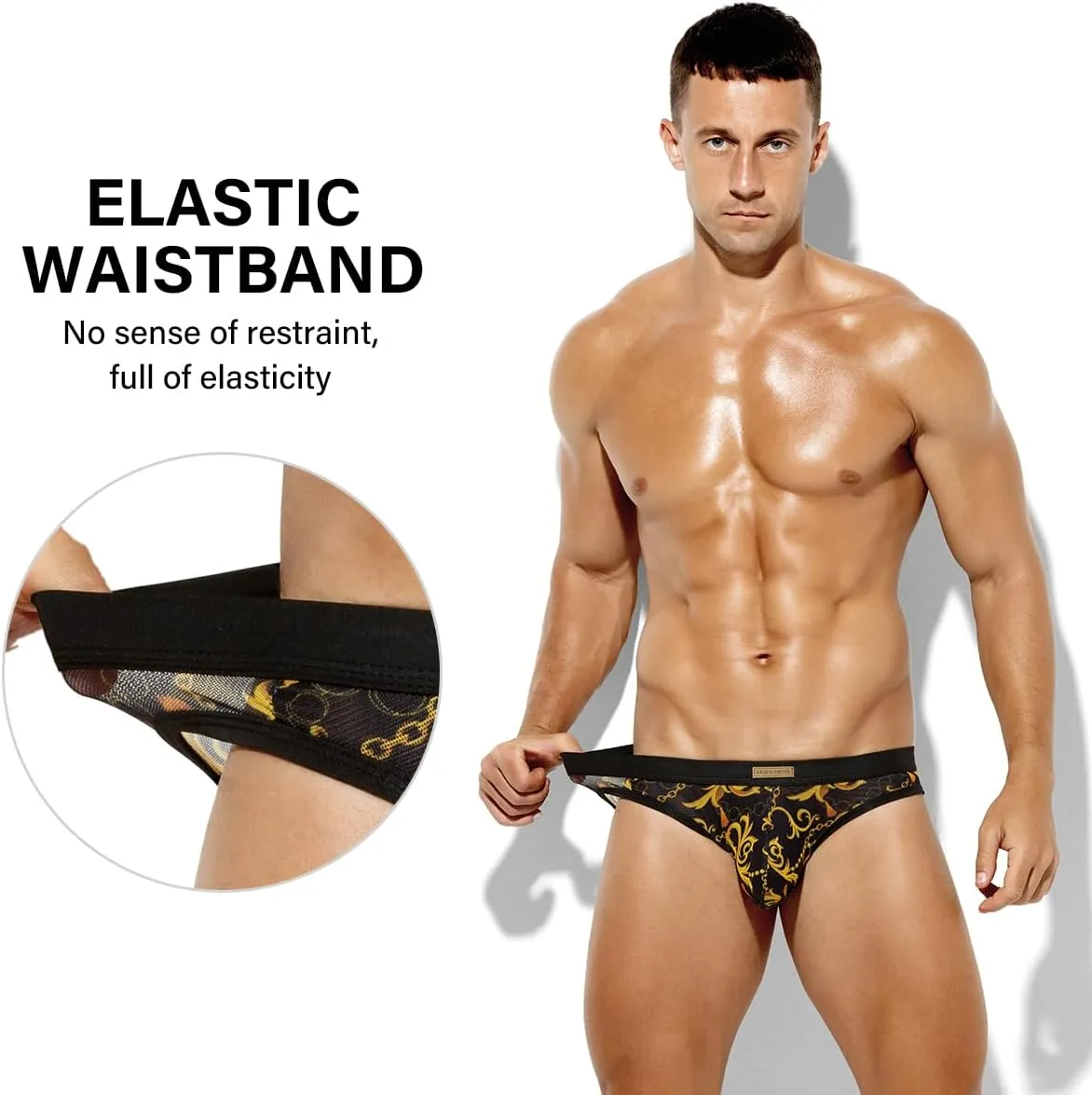 Arjen Kroos Men Sexy Underwear Breathable Comfortable Mesh Briefs