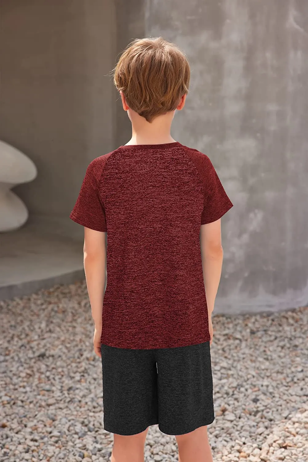 Arshiner 2 Pack Boys' Active Performance Raglan Shirts Short Sleeve Tee Shirt