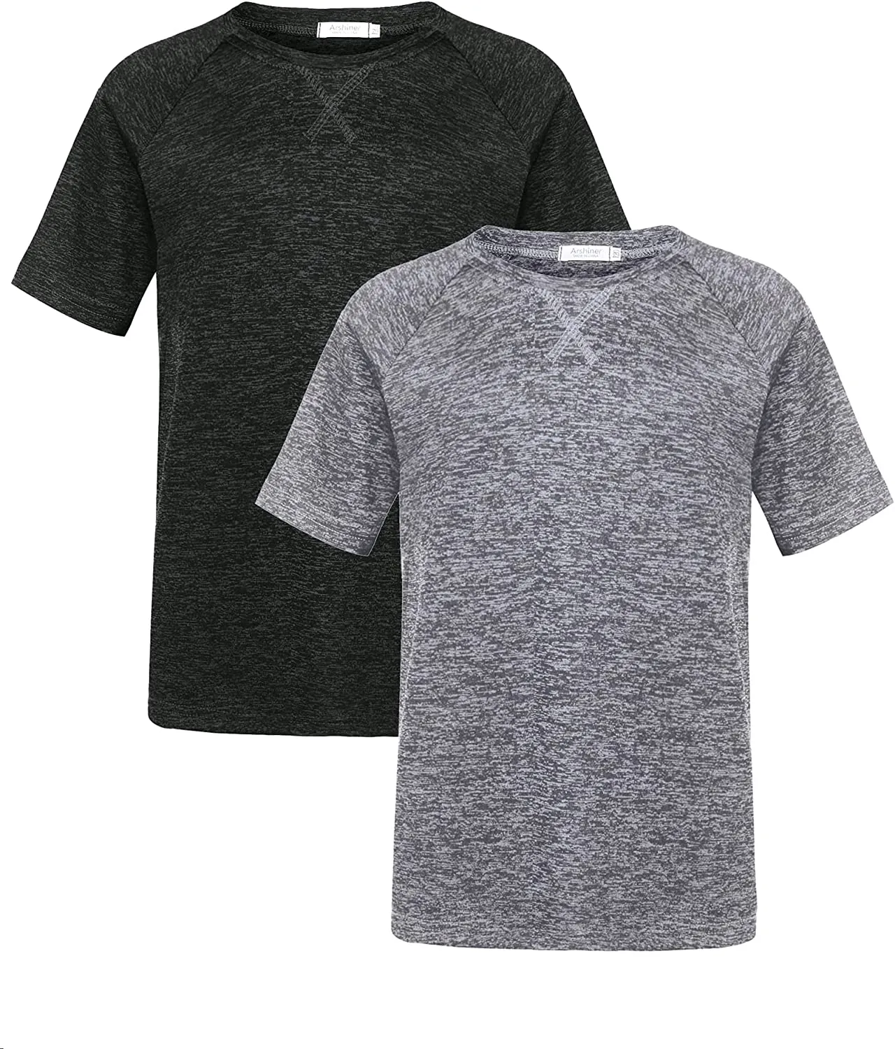 Arshiner 2 Pack Boys' Active Performance Raglan Shirts Short Sleeve Tee Shirt