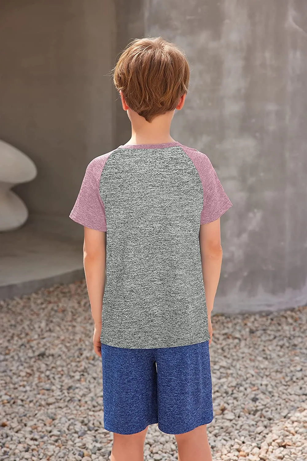Arshiner 2 Pack Boys' Active Performance Raglan Shirts Short Sleeve Tee Shirt