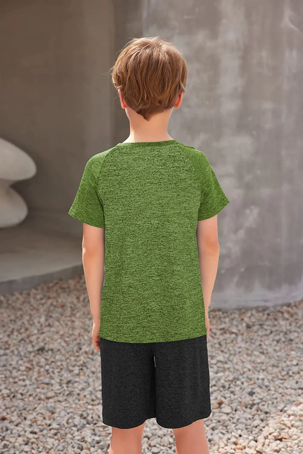 Arshiner 2 Pack Boys' Active Performance Raglan Shirts Short Sleeve Tee Shirt
