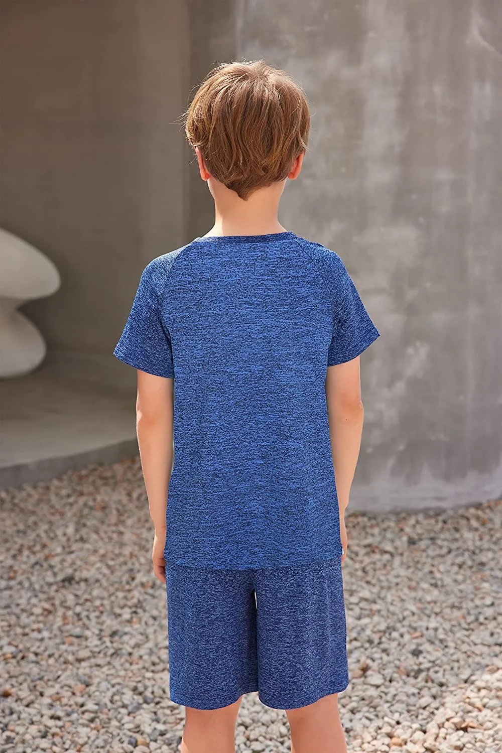 Arshiner 2 Pack Boys' Active Performance Raglan Shirts Short Sleeve Tee Shirt