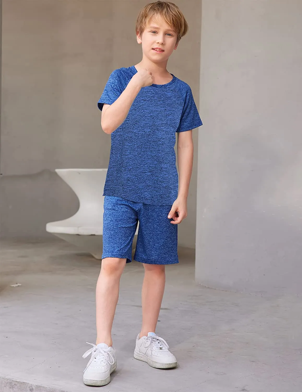 Arshiner 2 Pack Boys' Active Performance Raglan Shirts Short Sleeve Tee Shirt