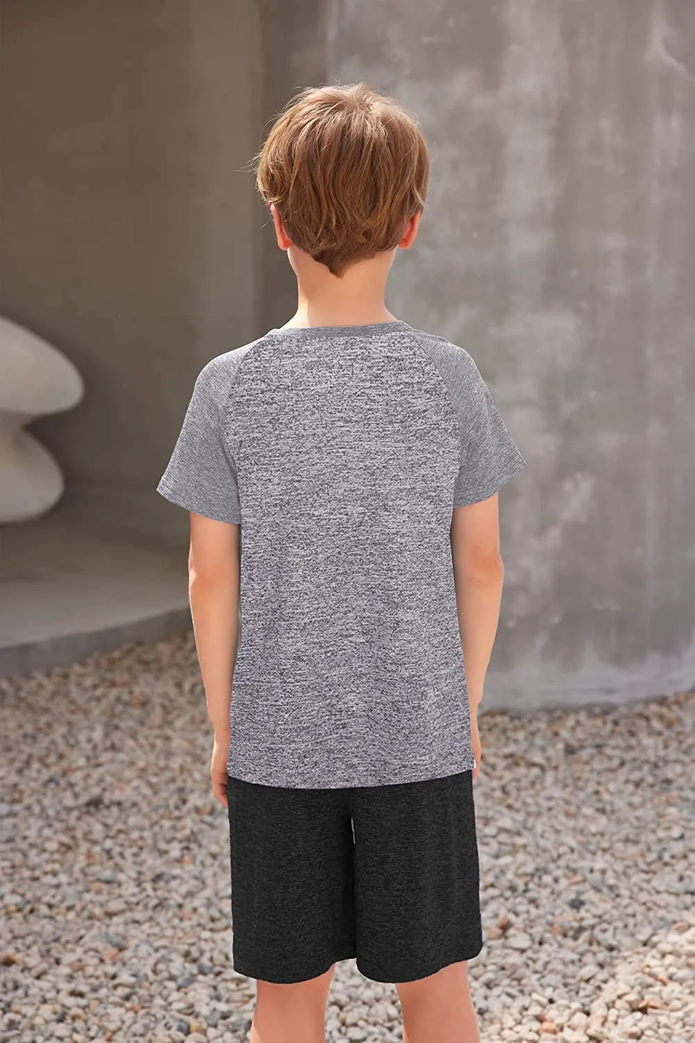 Arshiner 2 Pack Boys' Active Performance Raglan Shirts Short Sleeve Tee Shirt