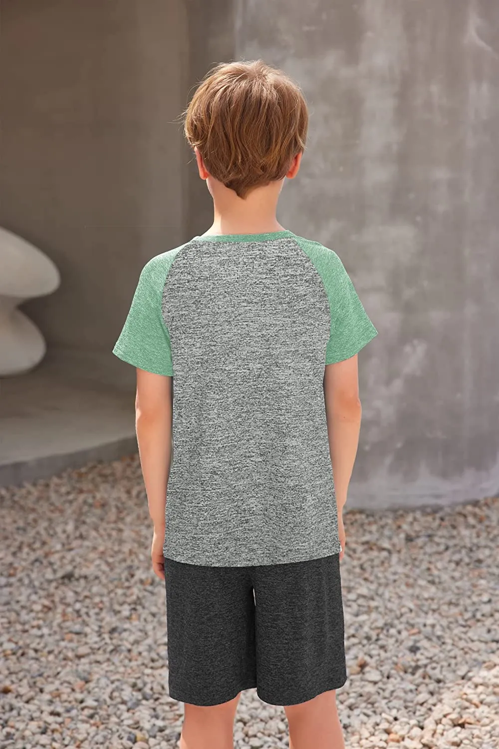Arshiner 2 Pack Boys' Active Performance Raglan Shirts Short Sleeve Tee Shirt