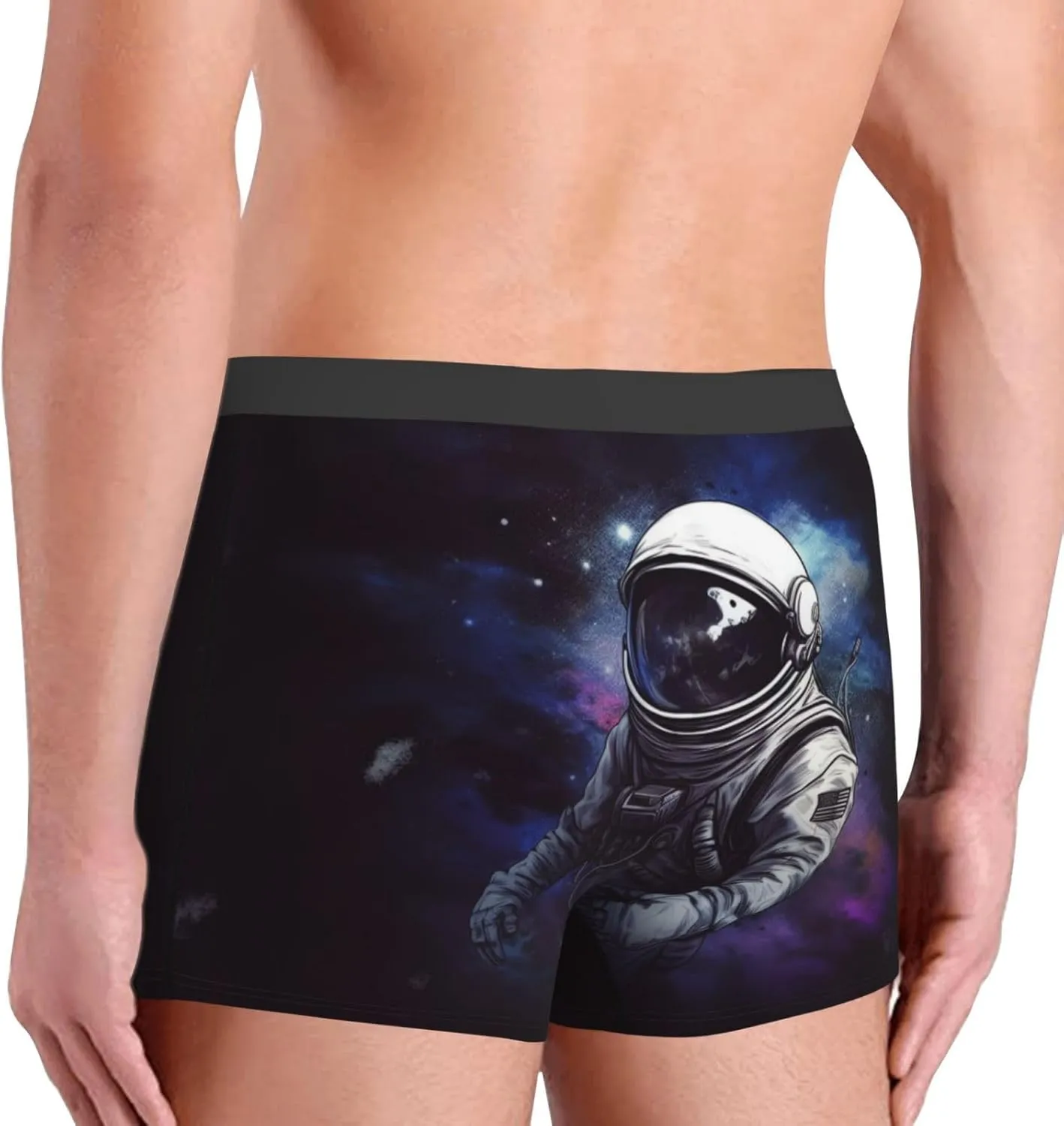 Astronaut Men's Boxer Briefs Soft Breathable Underwear Stretch Moisture-Wicking Trunks Tagless