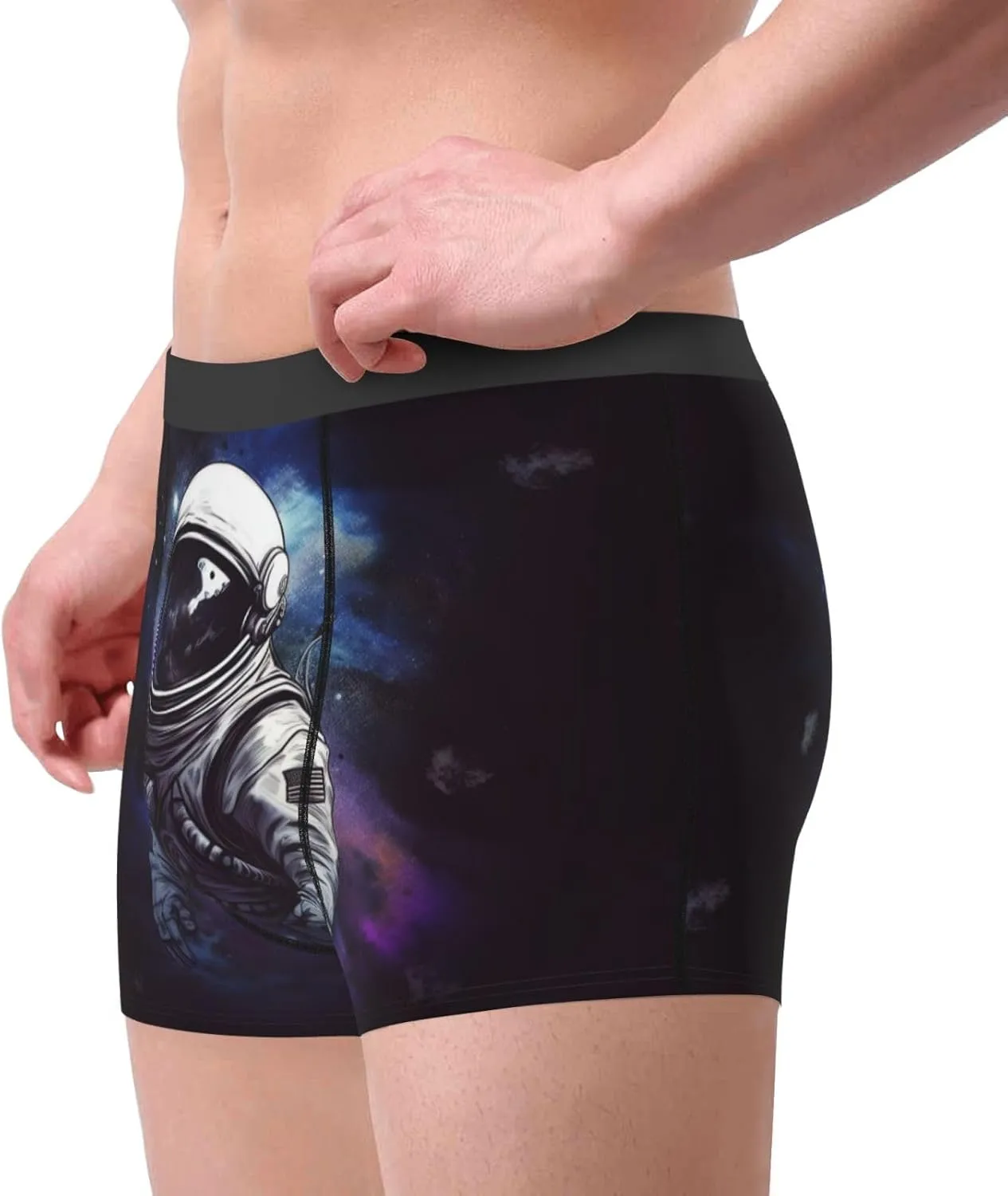 Astronaut Men's Boxer Briefs Soft Breathable Underwear Stretch Moisture-Wicking Trunks Tagless