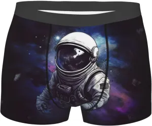 Astronaut Men's Boxer Briefs Soft Breathable Underwear Stretch Moisture-Wicking Trunks Tagless