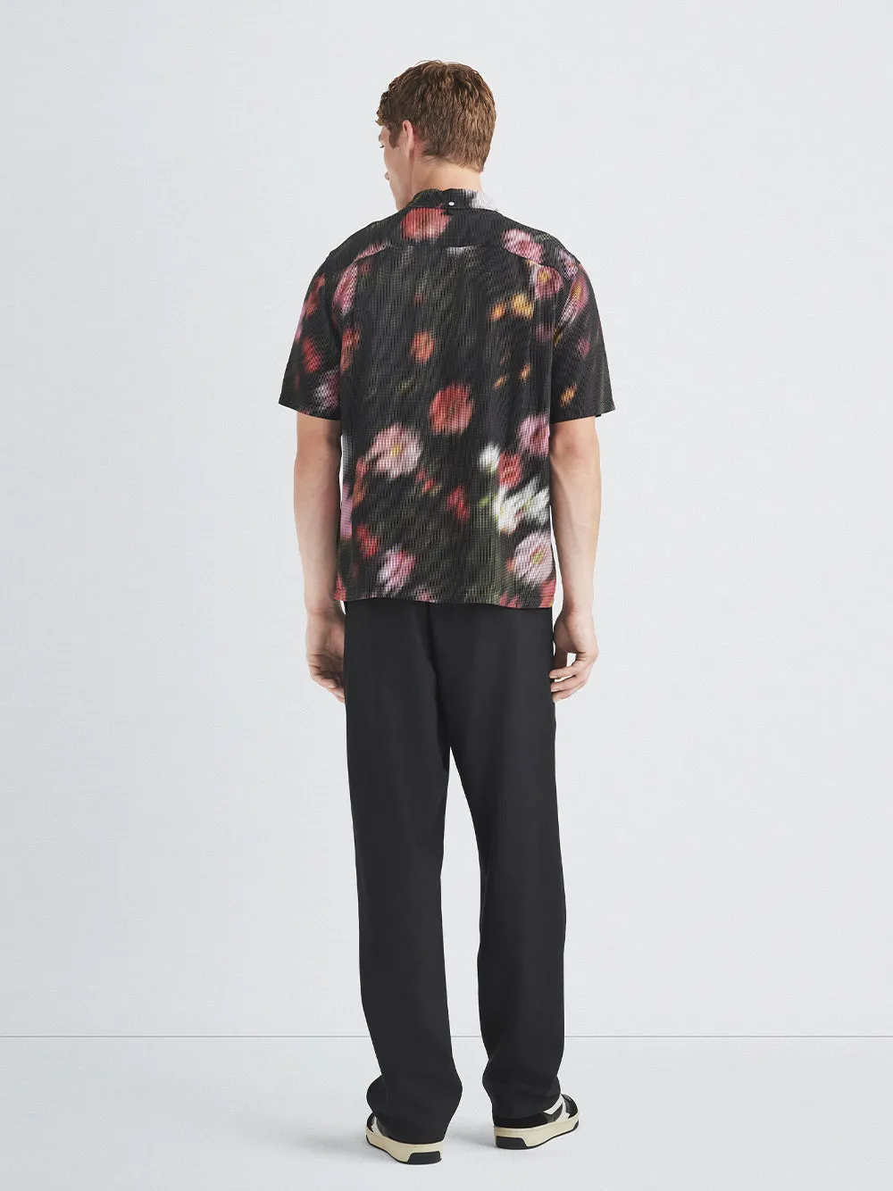 Avery Printed Viscose Shirt (Black Floral)
