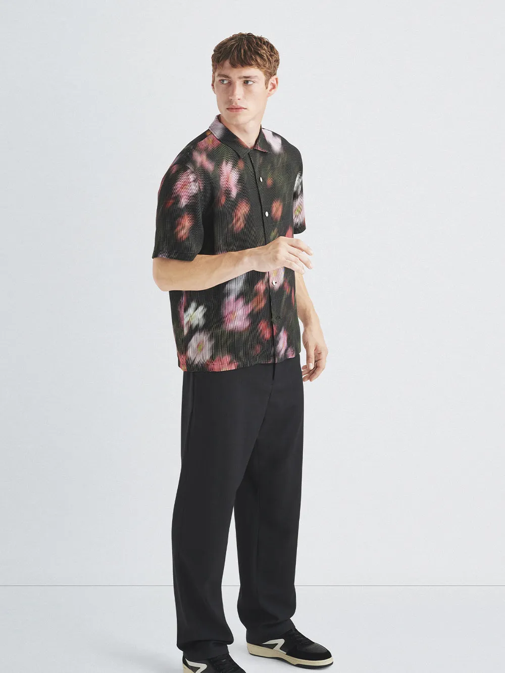 Avery Printed Viscose Shirt (Black Floral)