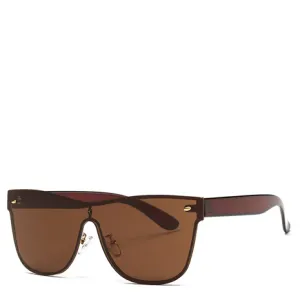 Aya Brown Rimless Sunglasses