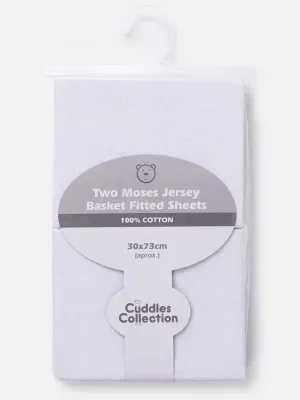 Baby Cuddles Collection Cotton Fitted Sheets (Pack of 2)-White