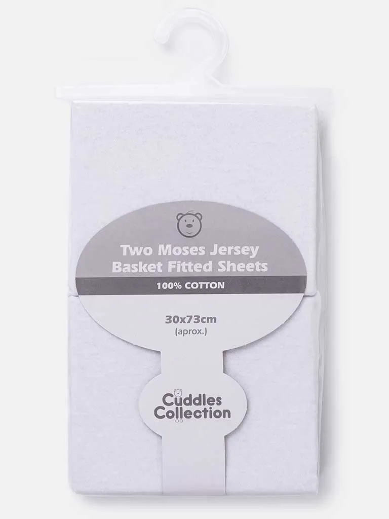 Baby Cuddles Collection Cotton Fitted Sheets (Pack of 2)-White