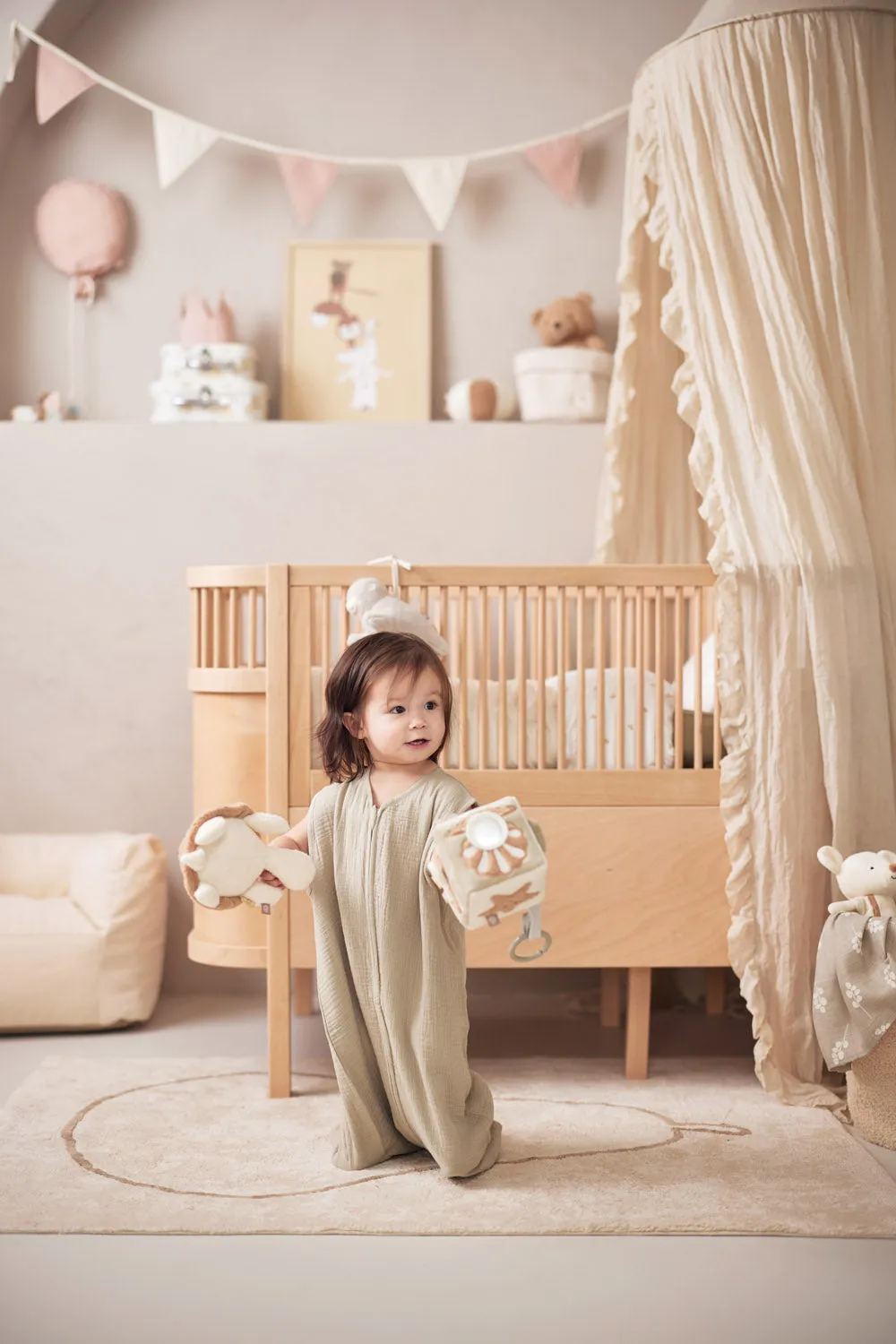 Baby Sleeping Bag Muslin 70cm Olive Green