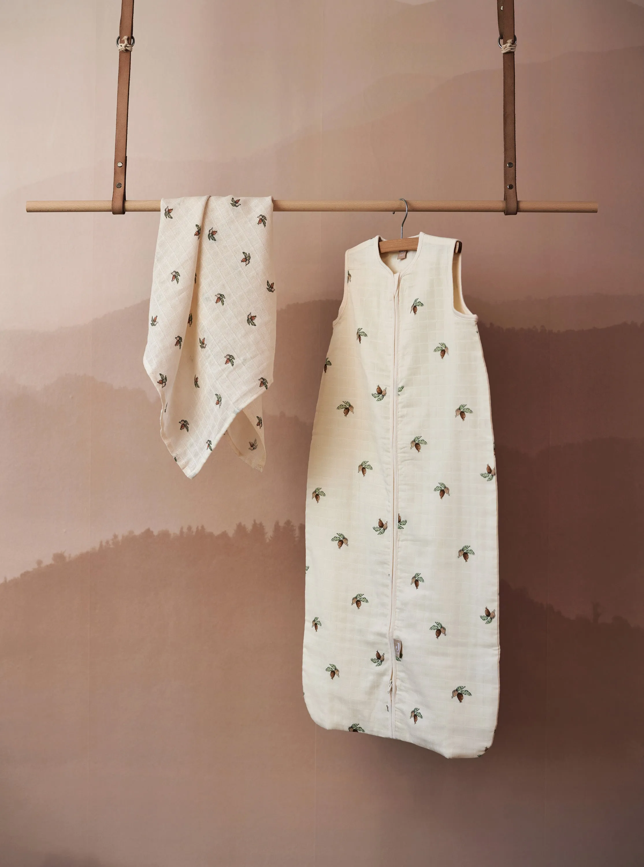Baby Sleeping Bag Muslin 70cm Rosehip