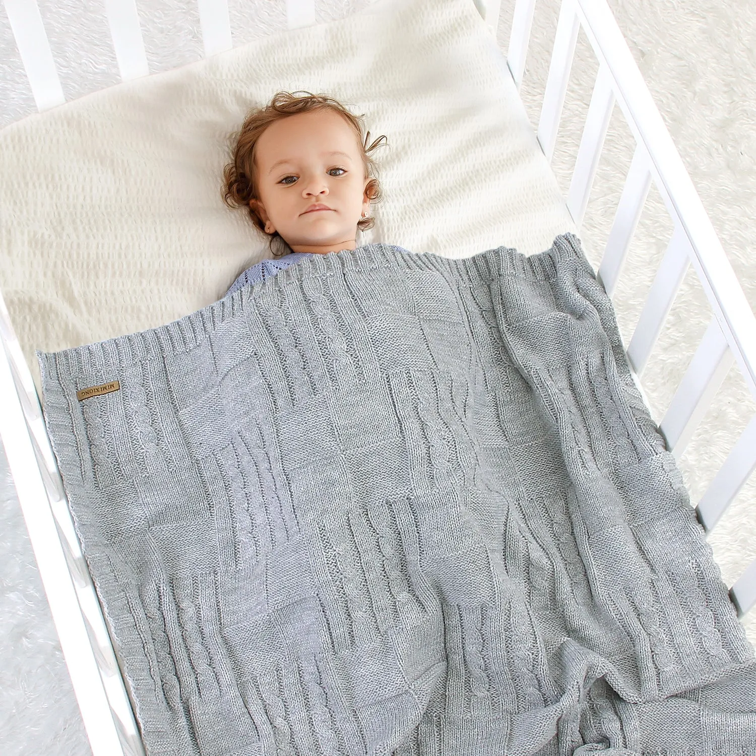 Baby Solid Color Knitted Blanket Baby Windproof Cover Baby Clothes Wholesale