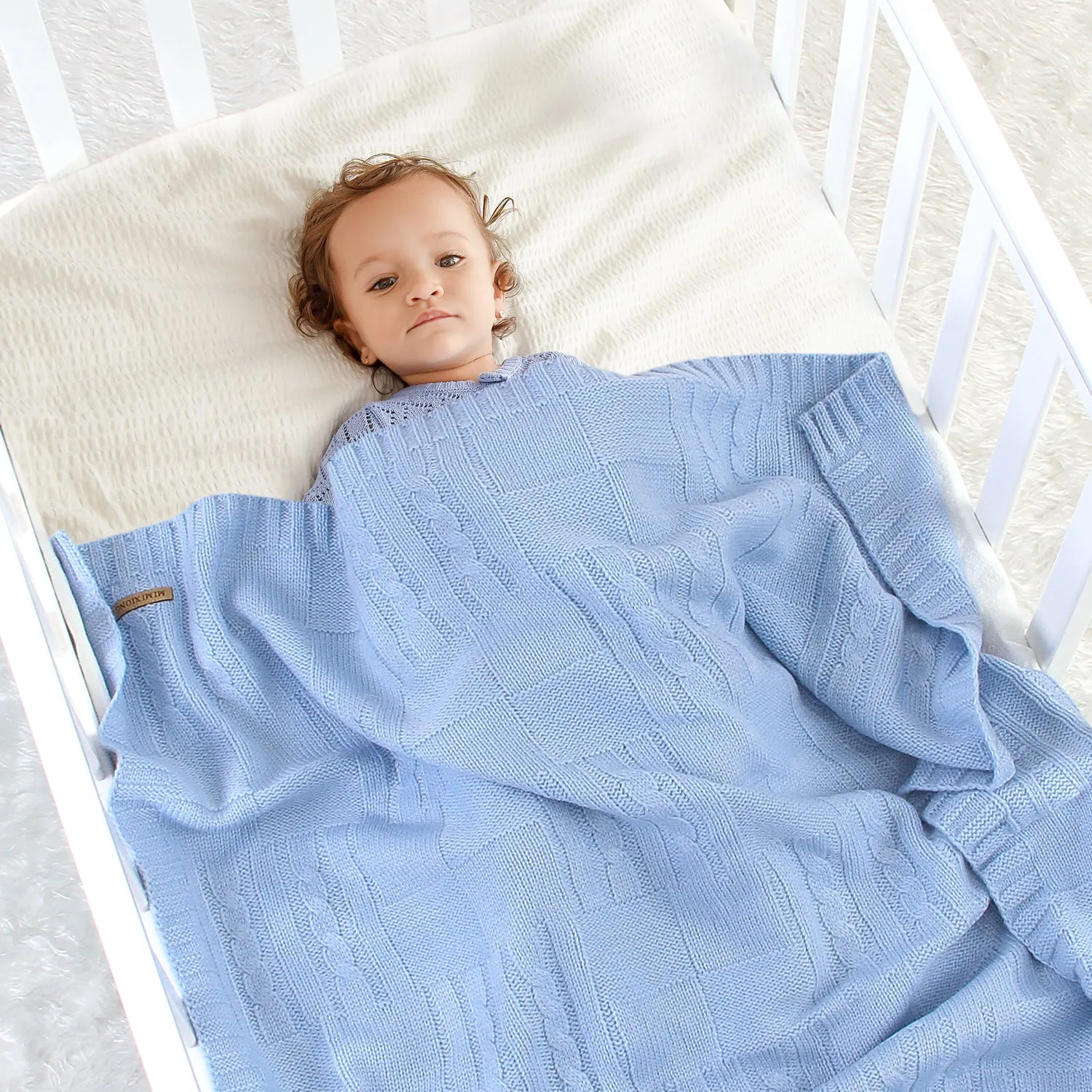 Baby Solid Color Knitted Blanket Baby Windproof Cover Baby Clothes Wholesale