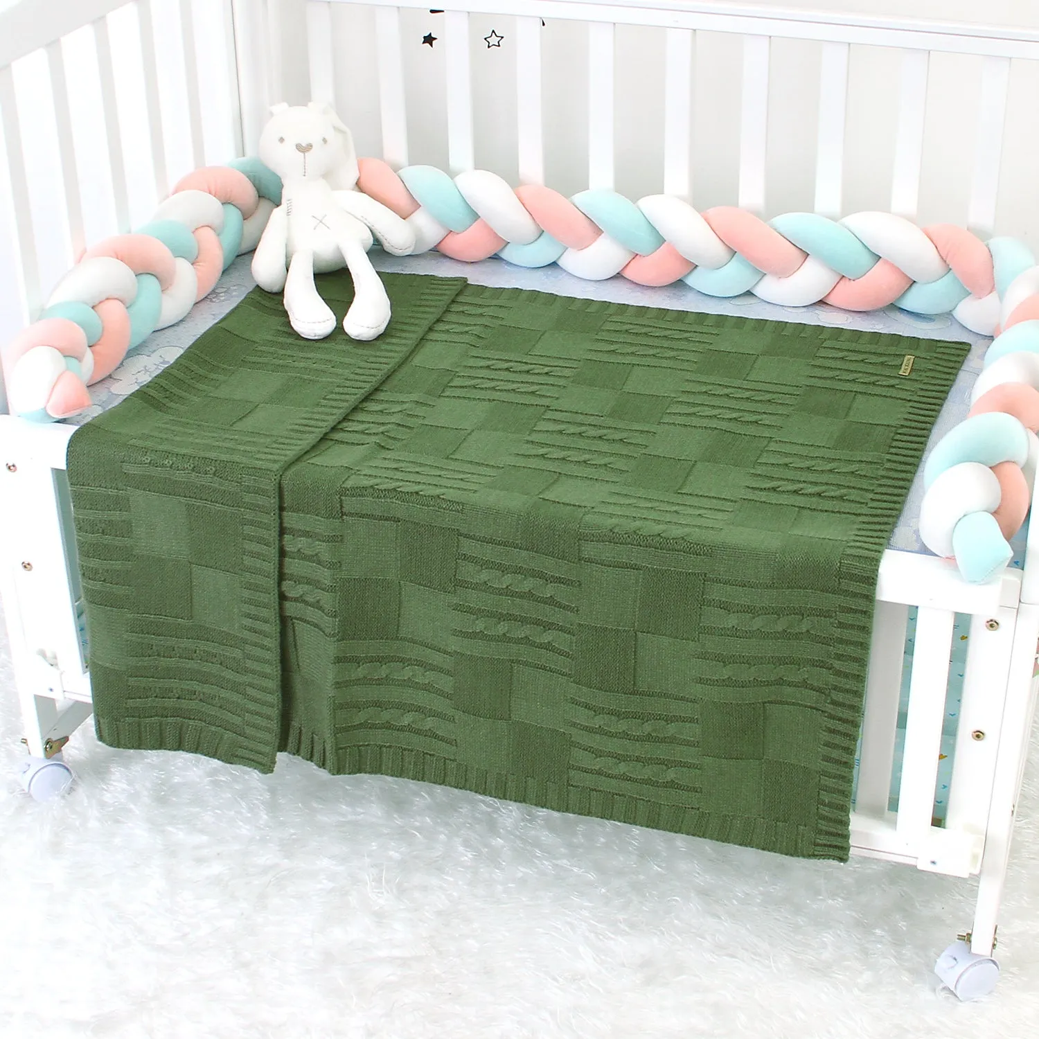 Baby Solid Color Knitted Blanket Baby Windproof Cover Baby Clothes Wholesale