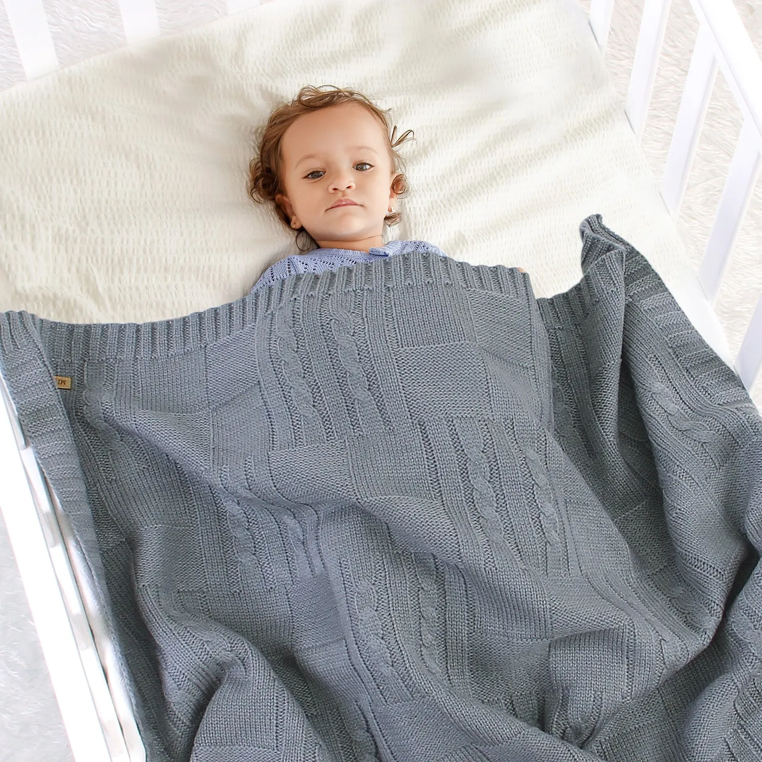 Baby Solid Color Knitted Blanket Baby Windproof Cover Baby Clothes Wholesale