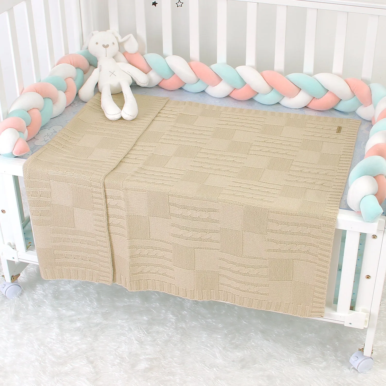 Baby Solid Color Knitted Blanket Baby Windproof Cover Baby Clothes Wholesale