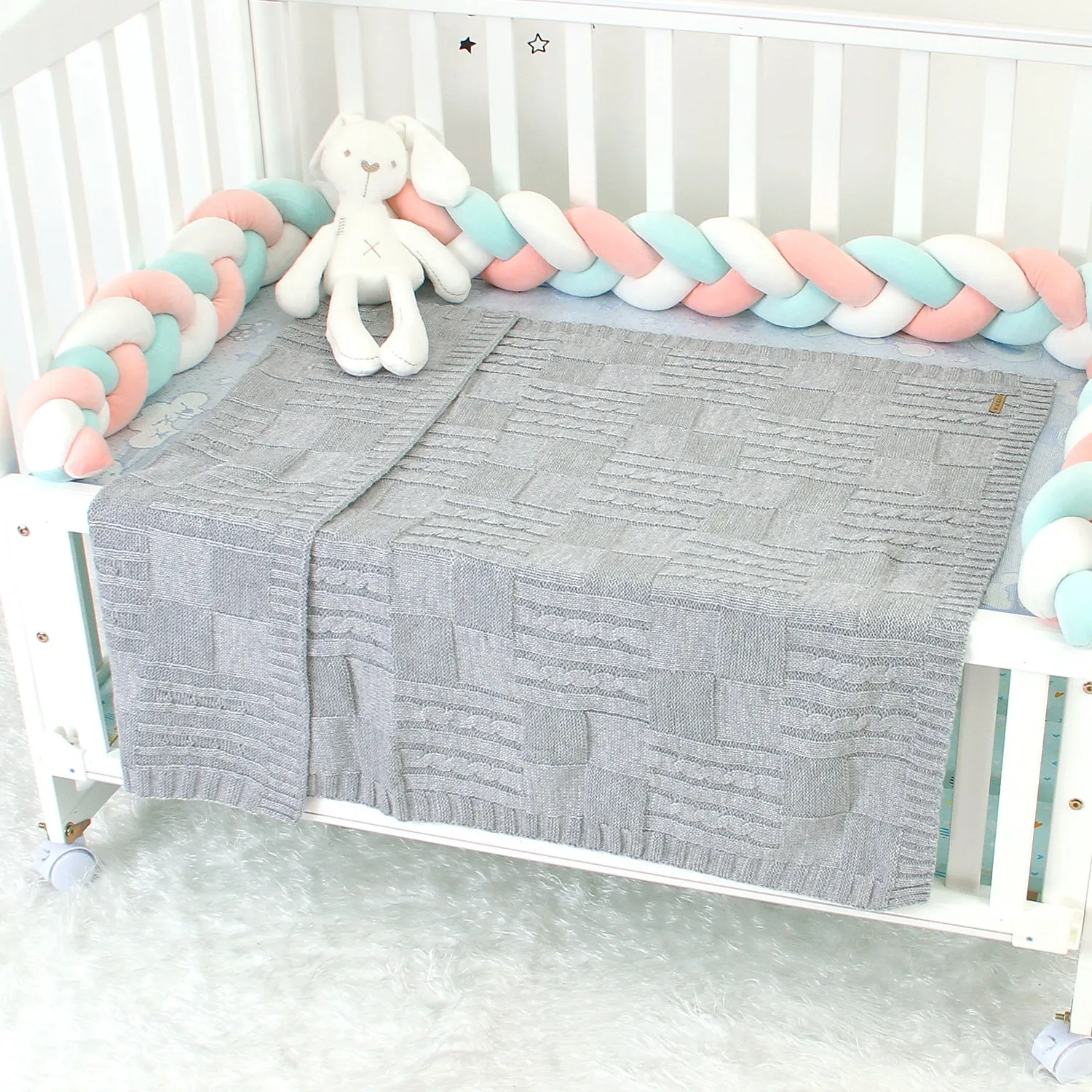 Baby Solid Color Knitted Blanket Baby Windproof Cover Baby Clothes Wholesale