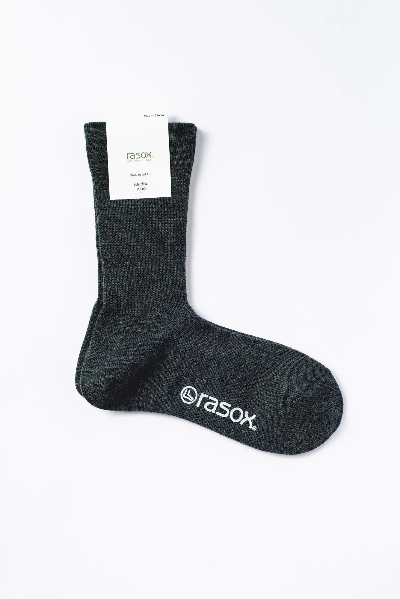 Basic Merino Wool Crew Socks,Dark Green