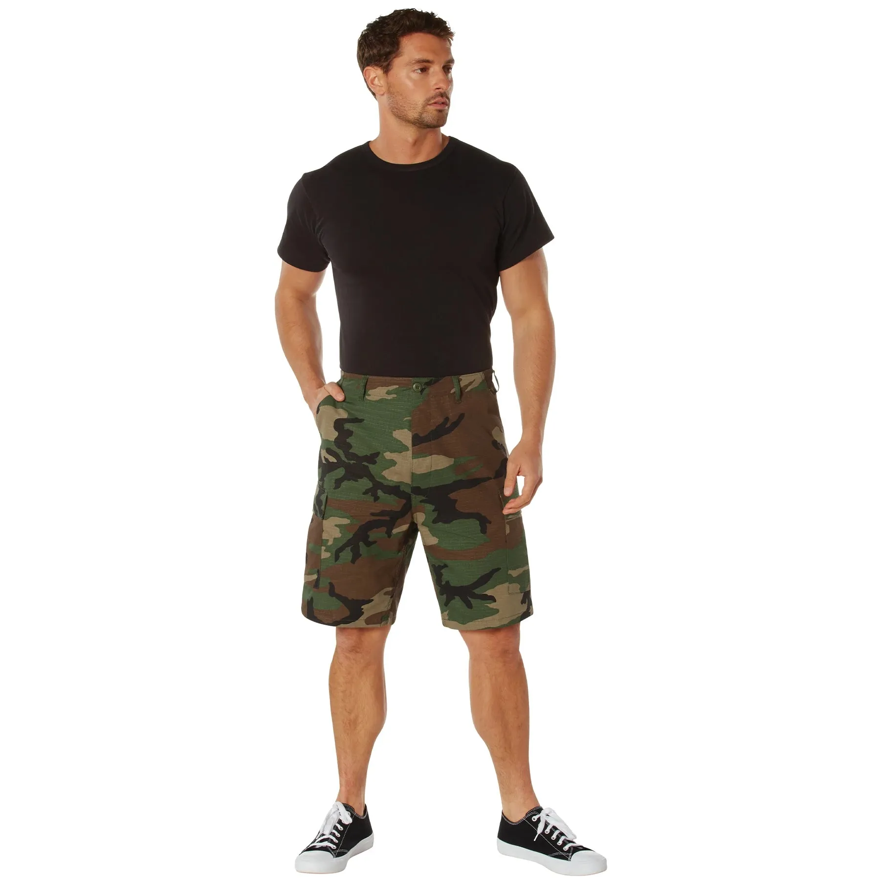 BDU Shorts - Woodland Camo - Poly/Cotton