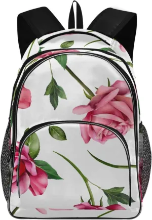 Beautiful Roses Backpacks 22L Three Layer Arc Book Bag Lightweight for Travel Camping Hiking Rucksack Daypack Kids & Adults