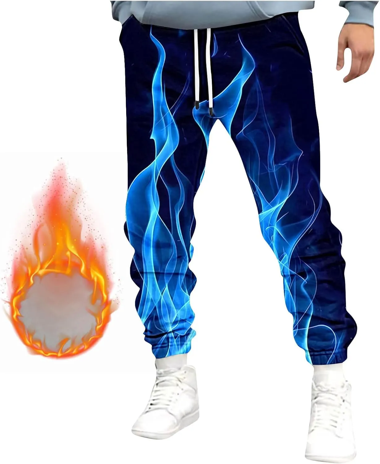 Bidobibo Mens Workout Pants Lightweight Sherpa Sweatpants Plus Size Thermal Warm Pants for Men 2025 Fleece Lined Joggers
